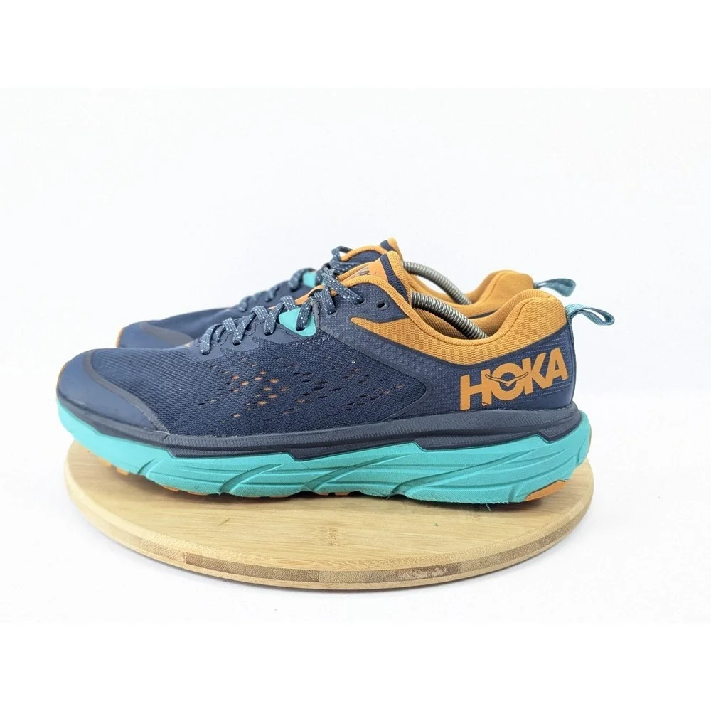Hoka Challenger ATR 6 Shoes Mens 10.5 D Blue Green Trail Running Sneakers Hike